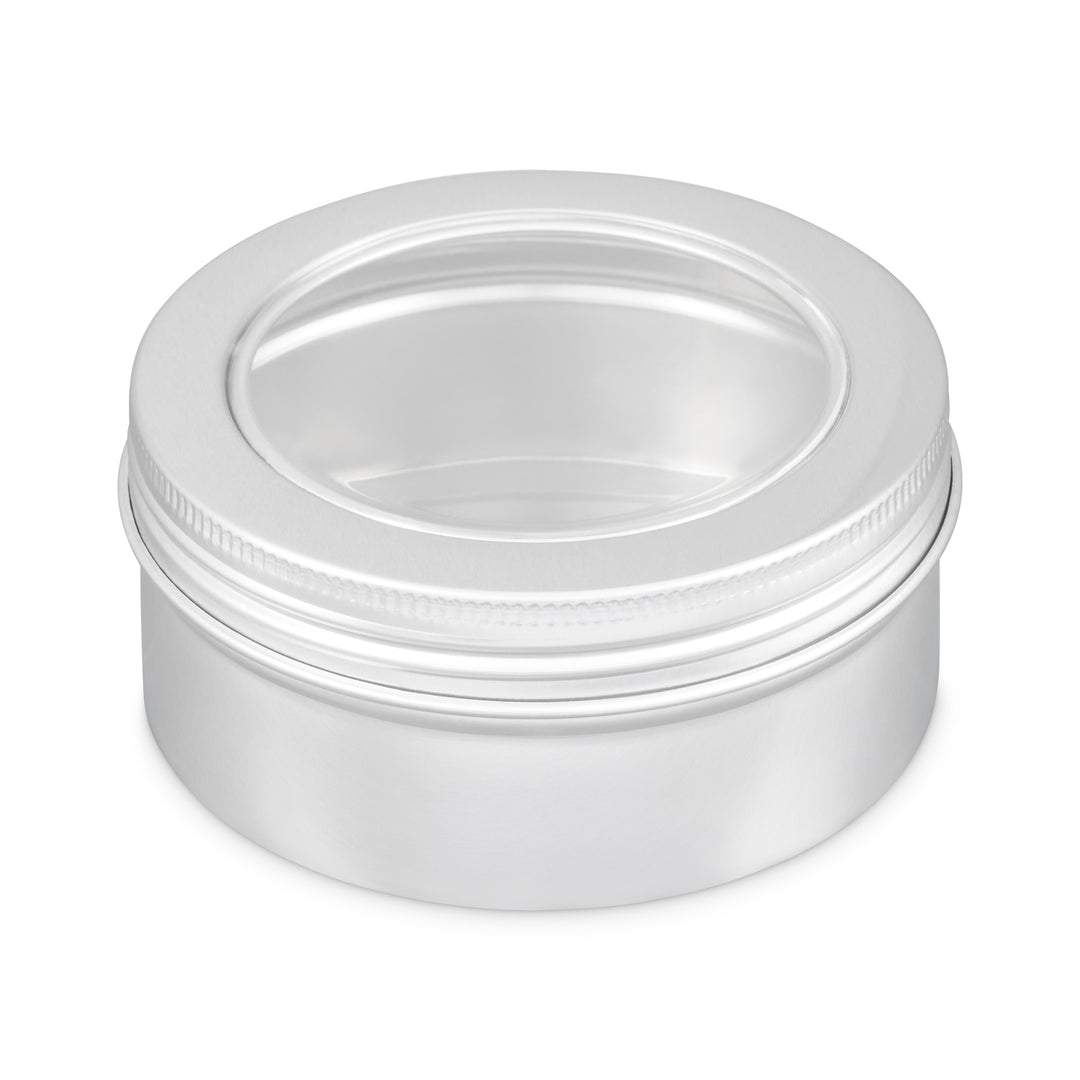 Recipiente de hojalata de aluminio redondo con tapa de rosca cubierta de EPE