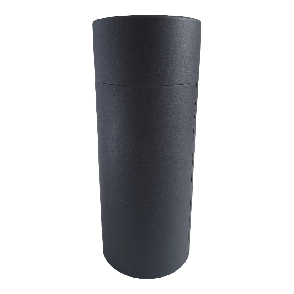 Tubo de cartón multiusos negro con tapa deslizante de 73 x 168 mm