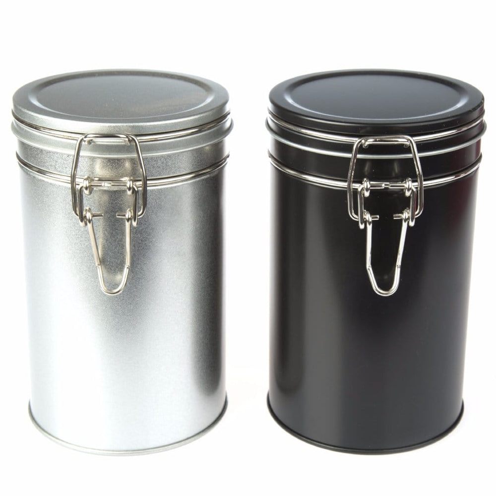 Latas con tapa de clip negra y plateada