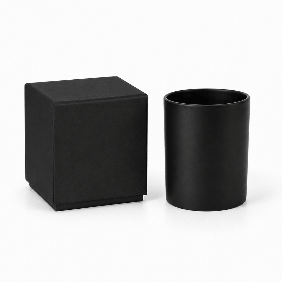 Tarro de vidrio para velas (transparente y negro)