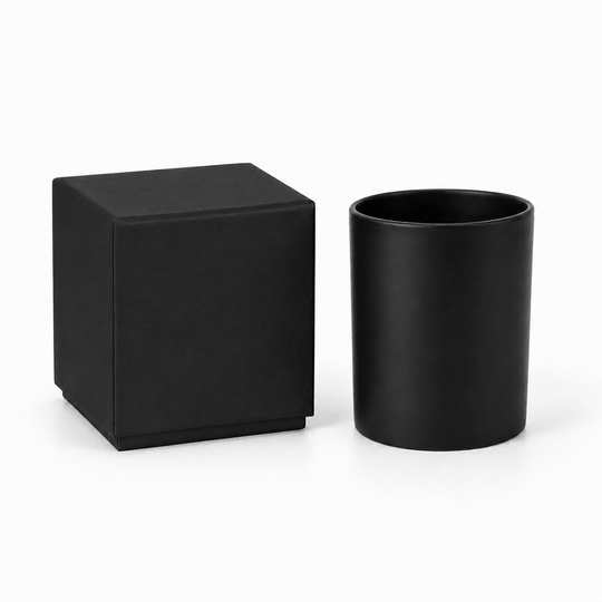Tarro de vidrio para velas (transparente y negro)