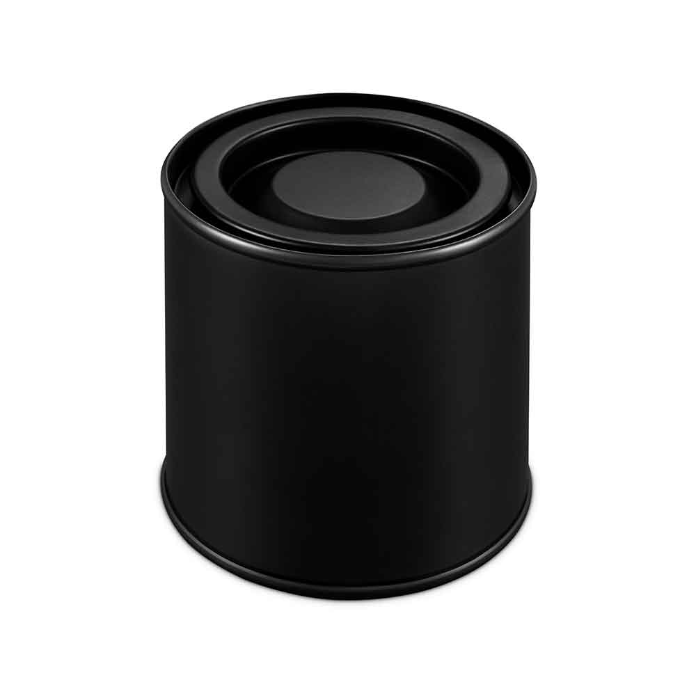 Lata con tapa de palanca de metal negro, código SKU: T0631