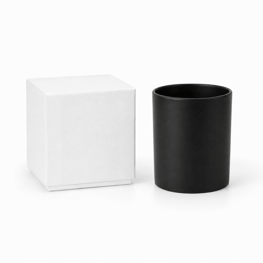 Tarro de vidrio para velas (transparente y negro)