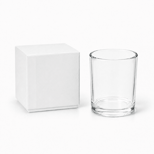 Tarro de vidrio para velas (transparente y negro)