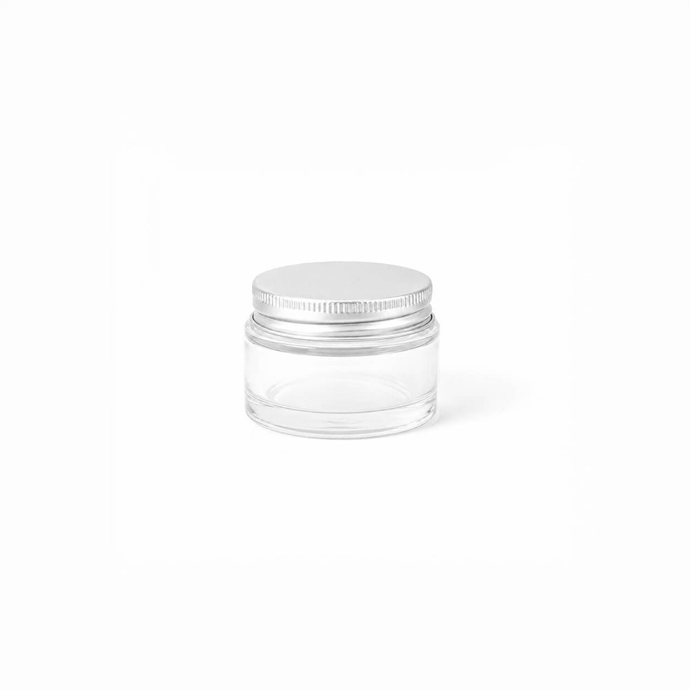 Glass Cosmetic Jars with Aluminium Screw Lids - Tinware Direct