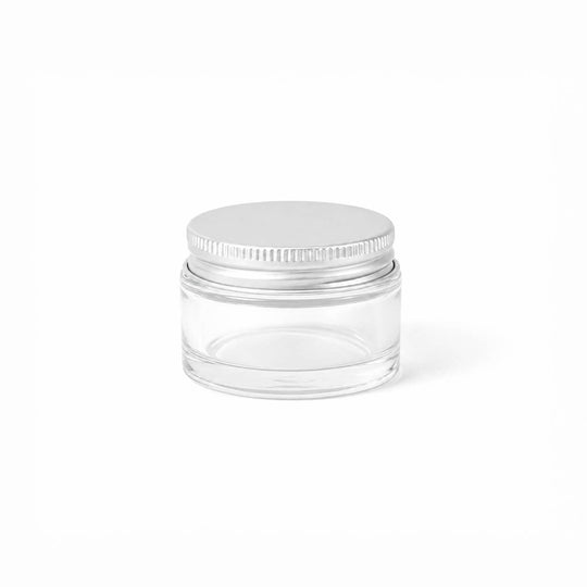 Glass Cosmetic Jars with Aluminium Screw Lids - Tinware Direct