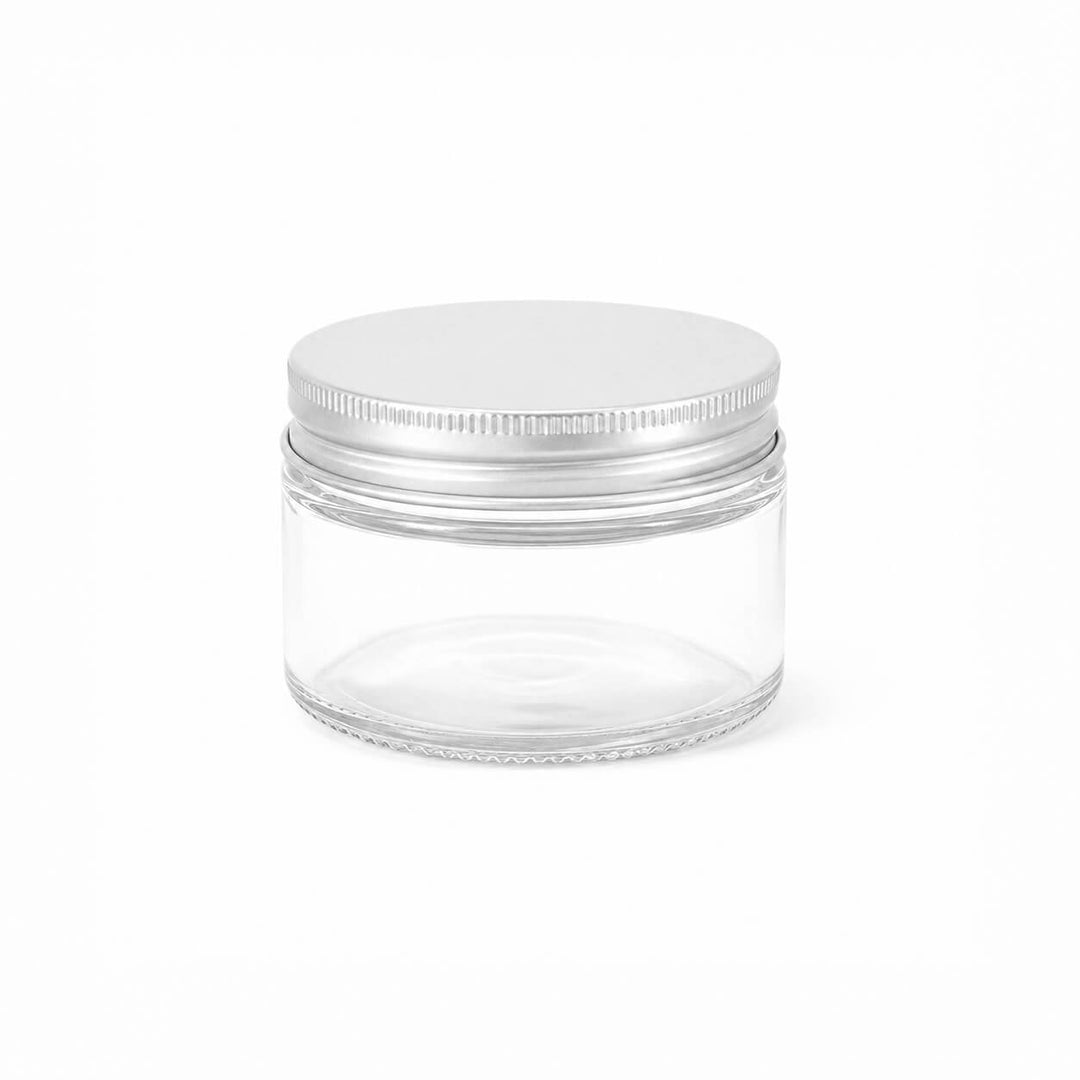 Glass Cosmetic Jars with Aluminium Screw Lids - Tinware Direct