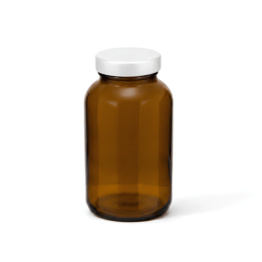 Amber Glass Supplement Packer Jars With Aluminium Lids - Tinware Direct