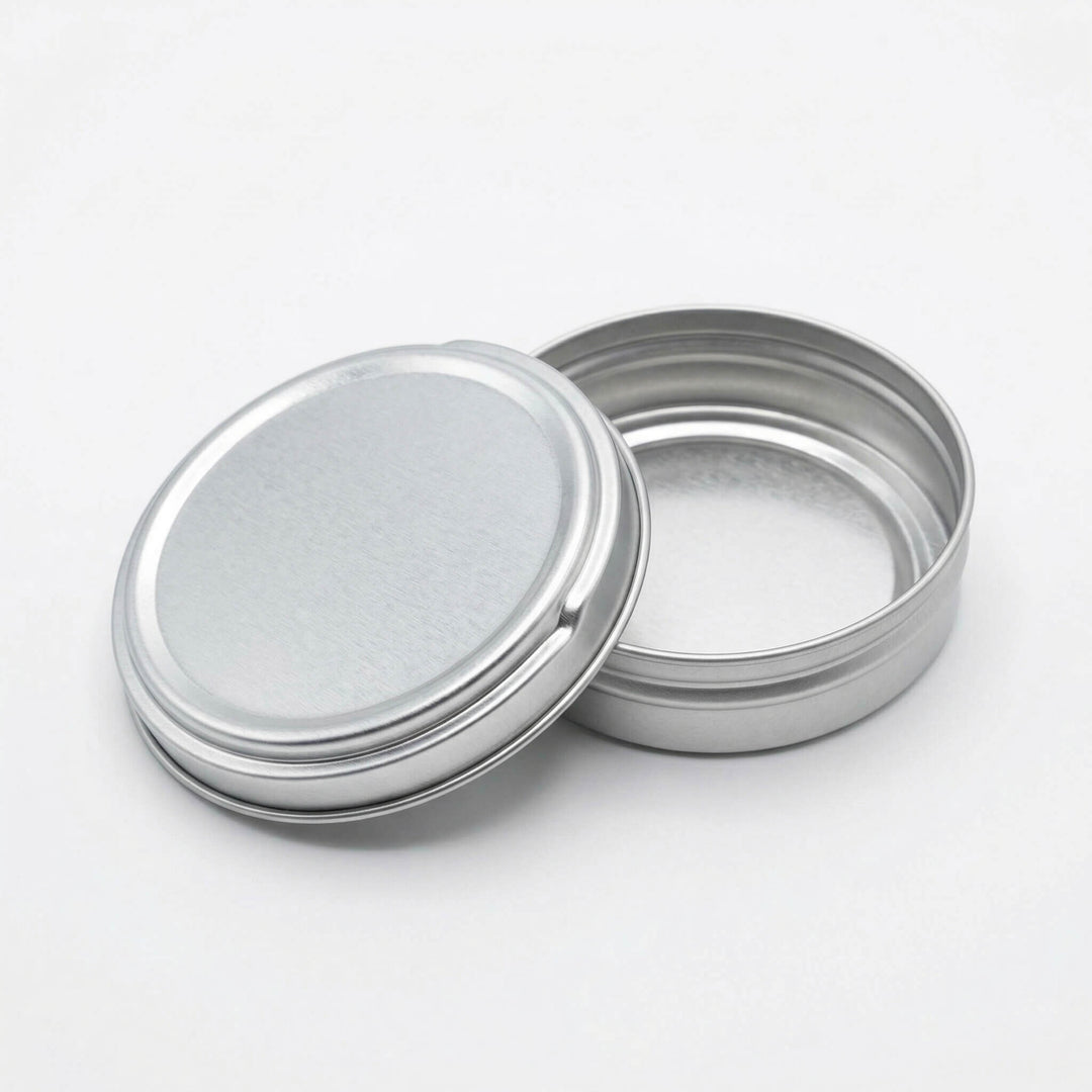 Lata de betún vacía 50 ml para relleno con apertura por presión lateral