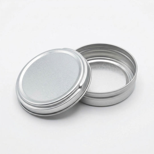 Lata de betún vacía 50 ml para relleno con apertura por presión lateral