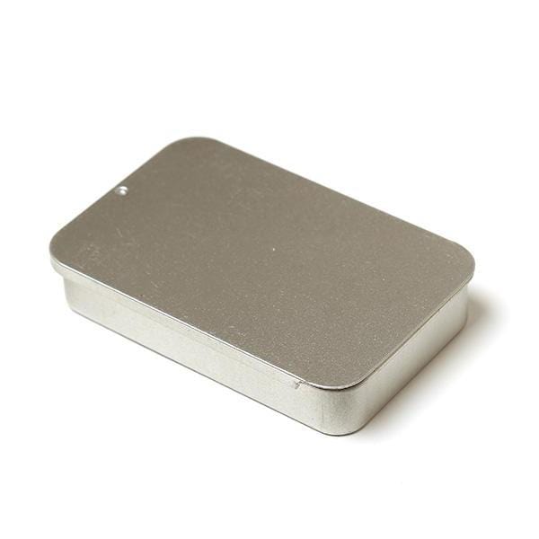 aja de lata rectangular con tapa deslizante en perspectiva lateral - T4012