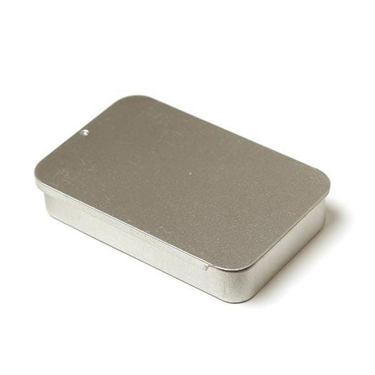 aja de lata rectangular con tapa deslizante en perspectiva lateral - T4012