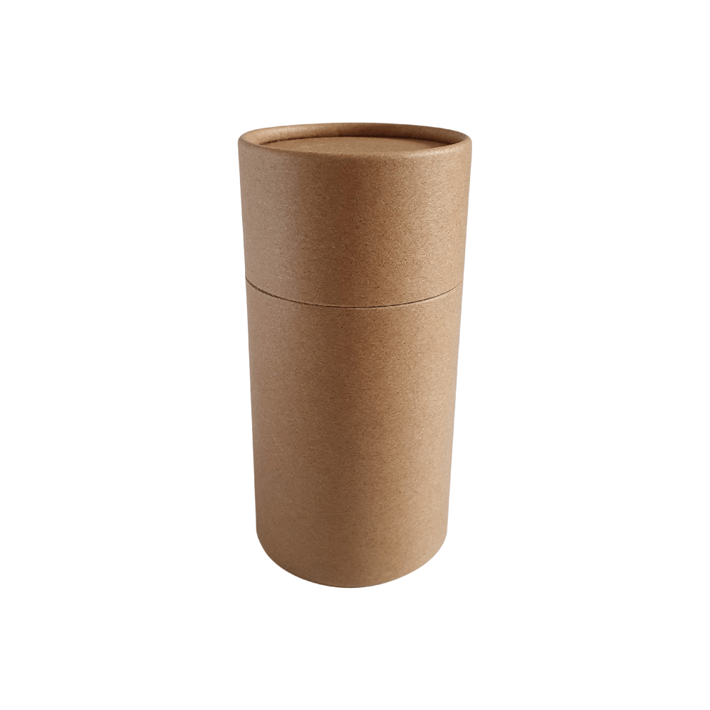 Tubo de cartón multiusos Kraft marrón de 63 x 112 mm con tapa deslizante