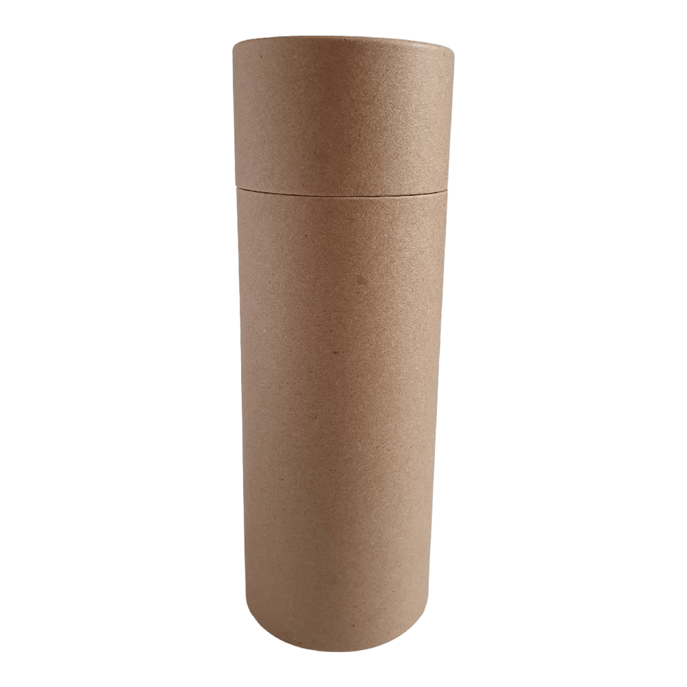 Tubo de cartón multiusos Kraft marrón de 63 x 168 mm con tapa deslizante