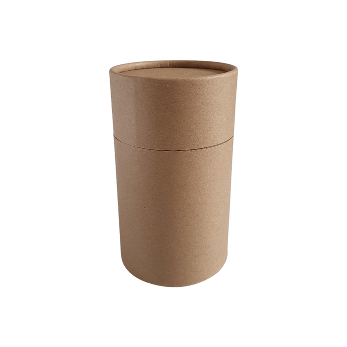 Tubo de cartón multiusos Kraft marrón de 73 x 112 mm con tapa deslizante