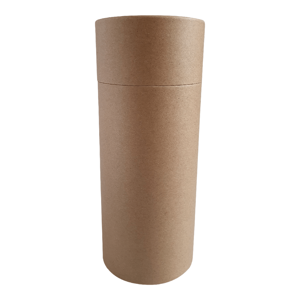Tubo de cartón multiusos Kraft marrón de 73 x 168 mm con tapa deslizante