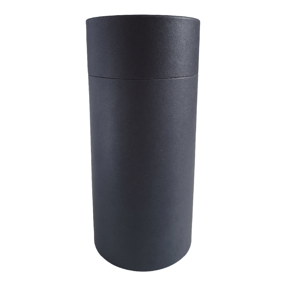 Tubo de cartón multiusos negro con tapa deslizante de 83 x 168 mm