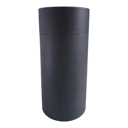 Tubo de cartón multiusos negro con tapa deslizante de 83 x 168 mm
